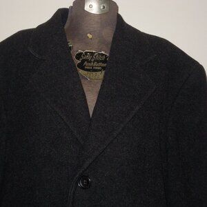 Oscar De La Renta Men’s Wool Cashmere Long Overcoat Coat Sz 38 Charcoal Gray